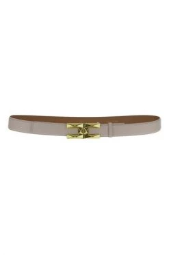 Elisabetta Franchi Riemen High Waist Thin Belt Gray