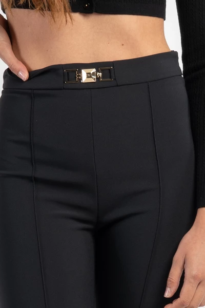 Wijde Broeken Elisabetta Franchi Trousers Black Black 5 Wijde Broeken Elisabetta Franchi Trousers Black Black - Afbeelding 5