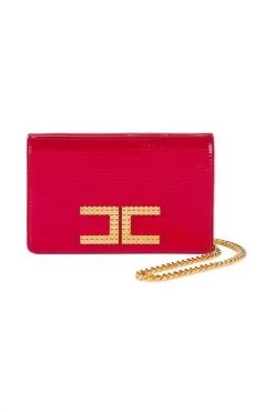 Schoudertassen ELISABETTA FRANCHI RED LIZARD EFFECT CROSSBODY BAG Red