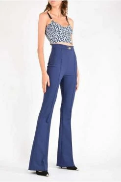Elisabetta Franchi Vrijetijds Broeken Suit Trousers Blue