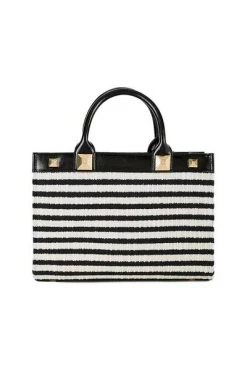 Handtassen ELISABETTA FRANCHI BLACK BUTTER STRIPED HANDBAG Black