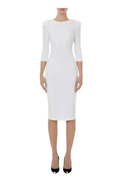 Elisabetta Franchi Casual Jurken Midi Dresses White 2 Elisabetta Franchi Casual Jurken Midi Dresses White - Afbeelding 2