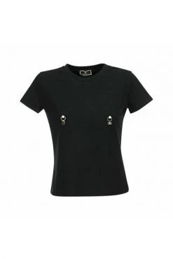 Elisabetta Franchi T-shirts T-shirt With Piercing Application Black -Elisabetta Franchi Winkel a66b1d30db2f4457e9047a66c708aeea