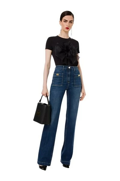 Elisabetta Franchi Boyfriend Jeans Trousers Blue 4 Elisabetta Franchi Boyfriend Jeans Trousers Blue - Afbeelding 4