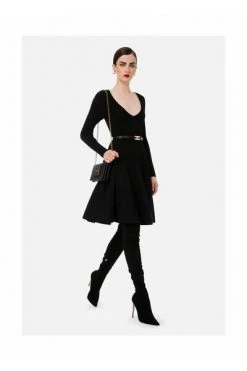 Elisabetta Franchi Casual Jurken Midi Dresses Black