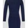 Elisabetta Franchi Trenchcoats & Mantels Double-Breasted Coat Dress With Studded Buttons Blue