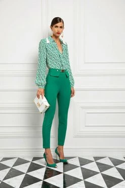 Elisabetta Franchi Chino's Chinos Green -Elisabetta Franchi Winkel a87a8c74096a49ea7b9f6a712b93fdd4