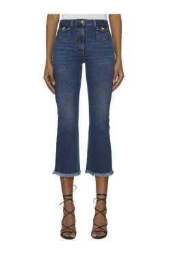 Elisabetta Franchi Cropped Jeans JEANS Blue -Elisabetta Franchi Winkel a9066d94e08fe7ef0ebc60f6a11f66d5