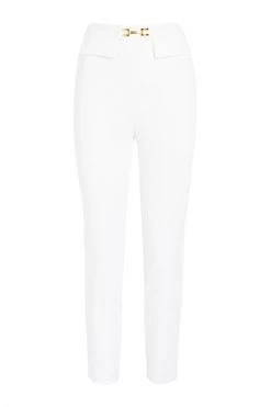 Elisabetta Franchi Pantalons Skinny Trousers White