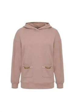 Hoodies & Sweatvesten ELISABETTA FRANCHI Long Sweatshirt With Hood And Horsebits Pink -Elisabetta Franchi Winkel a9eb4a7115a0dff4b34f0ee2a3aa0d11