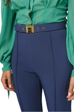 Elisabetta Franchi Vrijetijds Broeken TROUSERS Blue -Elisabetta Franchi Winkel ab83cd4f1e9cf7fa03c97a433664ae16