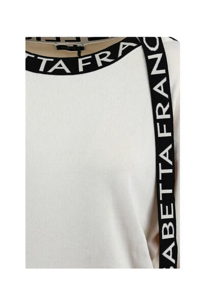 Elisabetta Franchi Sweaters Round-neck Knitwear Beige 2 Elisabetta Franchi Sweaters Round-neck Knitwear Beige - Afbeelding 2