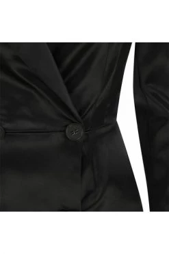 Elisabetta Franchi Parka Jassen Fitted Satin Mini Dress Black