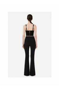 Elisabetta Franchi Wijde Broeken Trousers Black -Elisabetta Franchi Winkel acace15298de59759647753700424971
