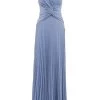 Elisabetta Franchi Jurken Red Carpet Dress With Lurex Drape Blue