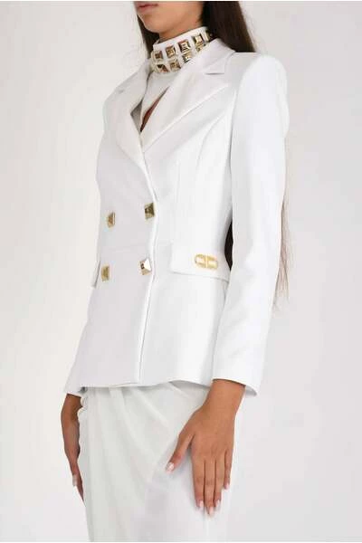 Elisabetta Franchi Business Blazers Formal Blazer White 2 Elisabetta Franchi Business Blazers Formal Blazer White - Afbeelding 2