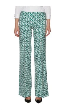 Elisabetta Franchi Wijde Broeken Palazzo Trousers With Diamond Pattern Green -Elisabetta Franchi Winkel ad0bc3595966c90489362e1700fe4c72