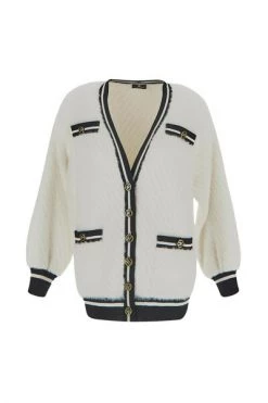 Elisabetta Franchi Vesten Soft Cardigan White