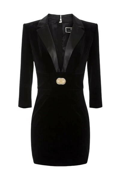 Casual Jurken Elisabetta Franchi Black 3 Casual Jurken Elisabetta Franchi Black - Afbeelding 3