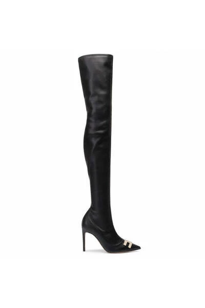 Elisabetta Franchi Laarzen High Boots Black 5 Elisabetta Franchi Laarzen High Boots Black - Afbeelding 5