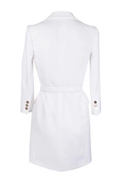 Elisabetta Franchi Casual Jurken Robe Manteau Dress With Buckle White -Elisabetta Franchi Winkel adb0cd53dbbf283eaf8cc40831e0cfbf
