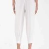 Elisabetta Franchi Pantalons Low Waist Trousers With Maxi Chain White