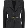 Elisabetta Franchi Blazers Belted Blazer Black