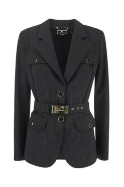 Elisabetta Franchi Blazers Belted Blazer Black