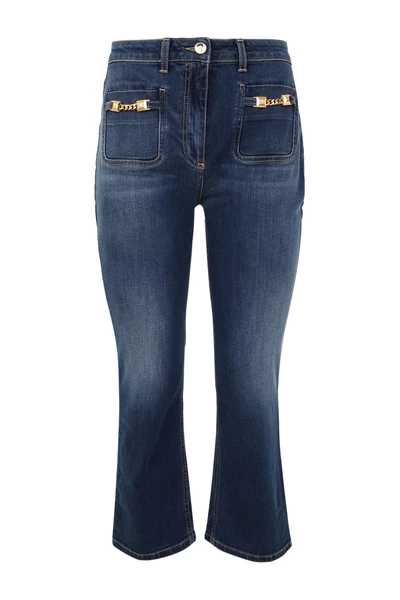 Elisabetta Franchi Cropped Jeans Blue 1 Elisabetta Franchi Cropped Jeans Blue