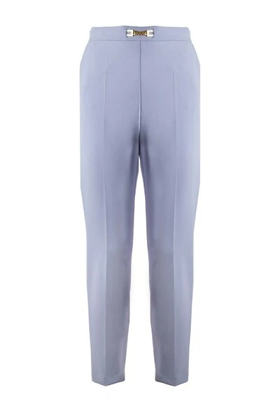 Elisabetta Franchi Chino's HYDRANGEA CIGARETTE TROUSERS Blue 2 Elisabetta Franchi Chino's HYDRANGEA CIGARETTE TROUSERS Blue - Afbeelding 2