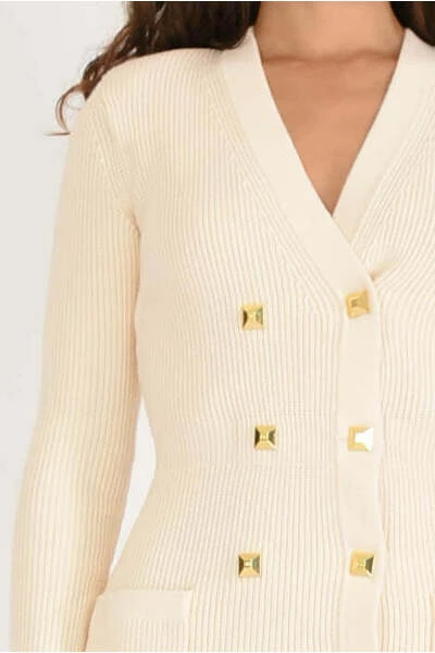 Elisabetta Franchi Casual Jurken Knitted Dresses White 3 Elisabetta Franchi Casual Jurken Knitted Dresses White - Afbeelding 3