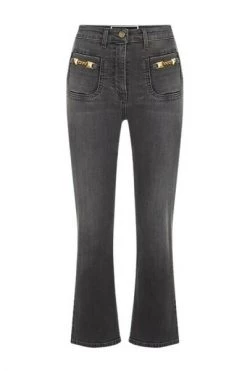 Elisabetta Franchi Cropped Jeans Gray -Elisabetta Franchi Winkel b0dd626027058f90e9e2b90443ba6a84