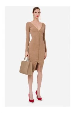 Elisabetta Franchi Casual Jurken Knitted Dresses Beige -Elisabetta Franchi Winkel b2343fff0d6b134557f50d53ea902d3c