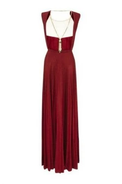 Elisabetta Franchi Feestjurken Red Carpet Dress In Lurex Jersey With Pendant Charm Red