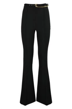 Elisabetta Franchi Wijde Broeken Wide Trousers Black
