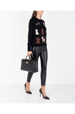 Elisabetta Franchi Sweaters Round-neck Knitwear Black -Elisabetta Franchi Winkel b3b53fefe55956de49d14f87b0b84e73