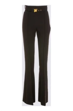 Elisabetta Franchi Wijde Broeken Wide Trousers Black