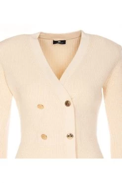 Elisabetta Franchi Casual Jurken Knitted Dresses Beige