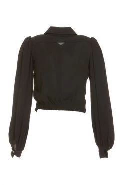 Elisabetta Franchi Longsleeve Shirts Cropped Shirt With Buttons Black -Elisabetta Franchi Winkel b4515e6f57e7d135a5c84ce1aecbace0