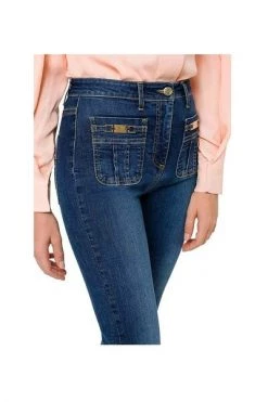 Elisabetta Franchi Bootcut Jeans Bootcut Cropped Jeans Blue -Elisabetta Franchi Winkel b49e2e73fe21c828d53985834facd5ba