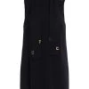 Elisabetta Franchi Casual Jurken Sleeveless Boxy Dress With Gold Details Black
