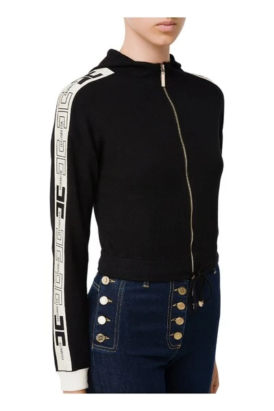 Elisabetta Franchi Hoodies & Sweatvesten Sweatshirt MK17S16E2 Black 4 Elisabetta Franchi Hoodies & Sweatvesten Sweatshirt MK17S16E2 Black - Afbeelding 4