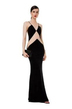 Elisabetta Franchi Jurken RED CARPET VELVET DRESS Black