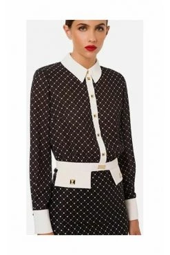 Elisabetta Franchi Blousejurken Shirt Dresses Black