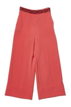 Elisabetta Franchi Wijde Broeken Trousers Red