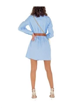 Elisabetta Franchi Blousejurken Shirt Dress With Belt Blue -Elisabetta Franchi Winkel b9d857ecaf736ab1ea17bbdcefe974bd