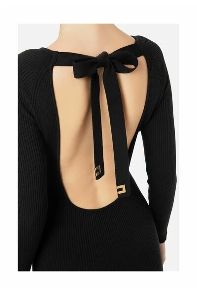 Elisabetta Franchi Casual Jurken Midi Dresses Black 3 Elisabetta Franchi Casual Jurken Midi Dresses Black - Afbeelding 3