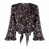 Elisabetta Franchi Blouses Floral Print Blouse Black