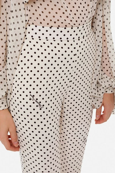 Elisabetta Franchi Chino's Polka Dot Pants White 4 Elisabetta Franchi Chino's Polka Dot Pants White - Afbeelding 4