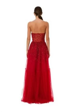Elisabetta Franchi Jurken Dress With Sequins And Tulle Flounces Red -Elisabetta Franchi Winkel bb28969fa5a0258cffaabf6ac5074873